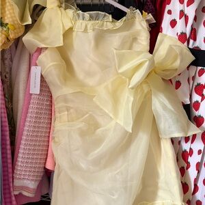 Selkie Yellow Ruffled Dress with Bow